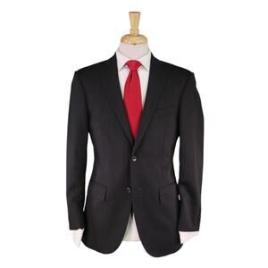 J. Press Black w/ Red Pinstripes Wool-Mohair 2-Btn Suit 38R